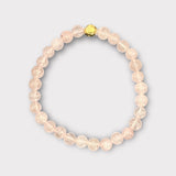 Pulsera Cuarzo Rosa bañada en oro de 18kl